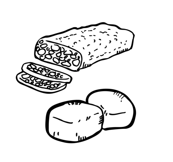 Tofu doodle — Stok Vektör