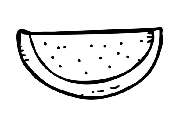 Kawałek arbuza w stylu bazgroły — Wektor stockowy