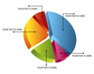 3d pie chart clipart