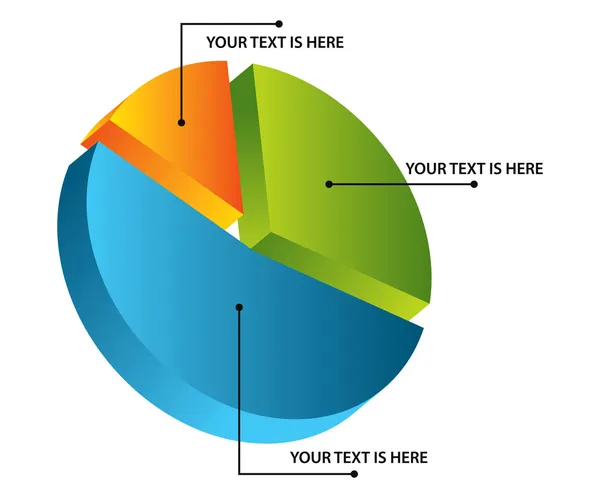 3D-cirkeldiagram — Stockvector