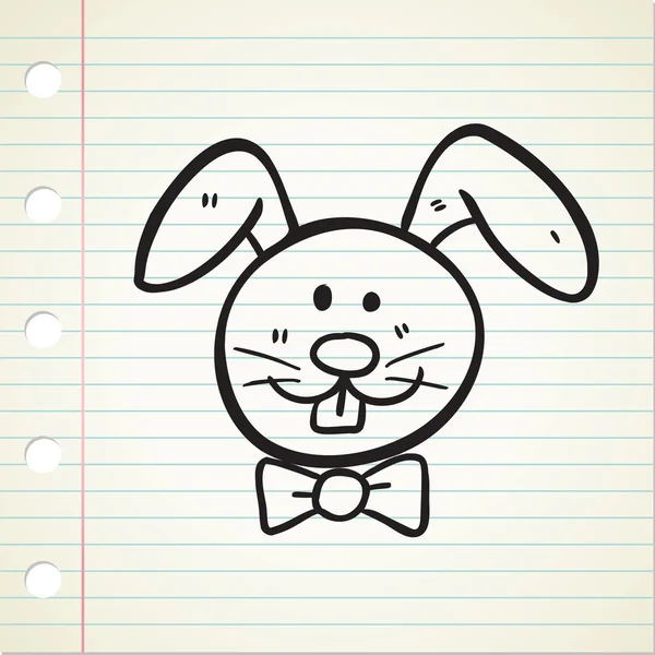 Tavşan kafası doodle — Stok Vektör