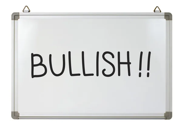 Bullish Wort auf Whiteboard geschrieben — Stockfoto