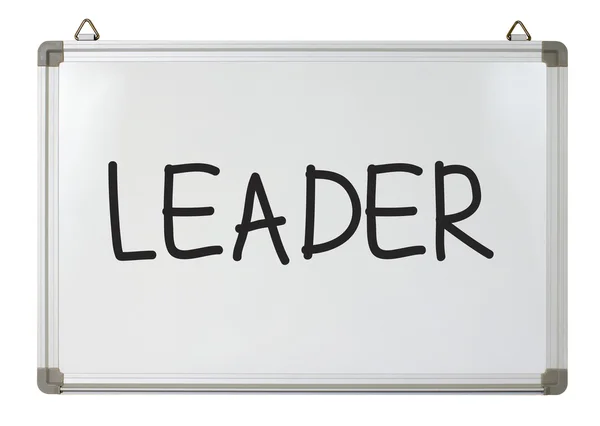 Palavra do líder no quadro branco — Fotografia de Stock