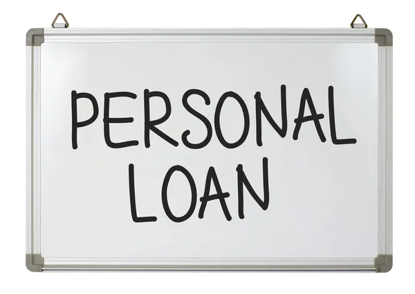 Mot de prêt personnel sur tableau blanc — Photo