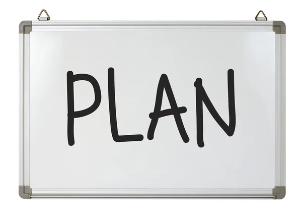 Plan woord op whiteboard — Stockfoto