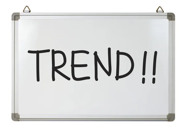 Trend word på whiteboard — Stockfoto