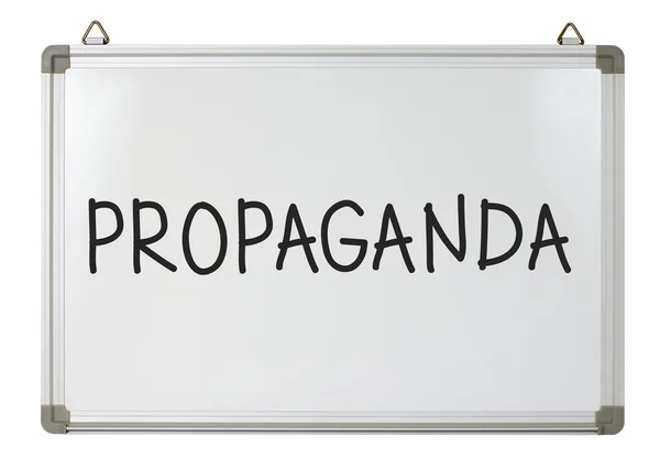 Propaganda palavra no quadro branco — Fotografia de Stock