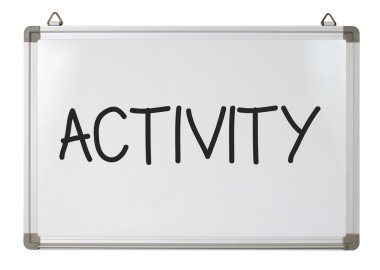 Activity word on whiteboard clipart