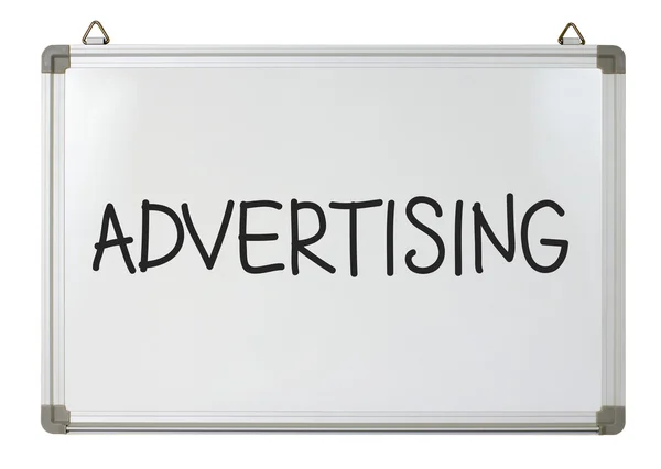 Advertising word on whiteboard — Stock Photo, Image