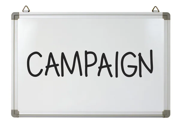 Słowo kampanii na tablicy — Zdjęcie stockowe