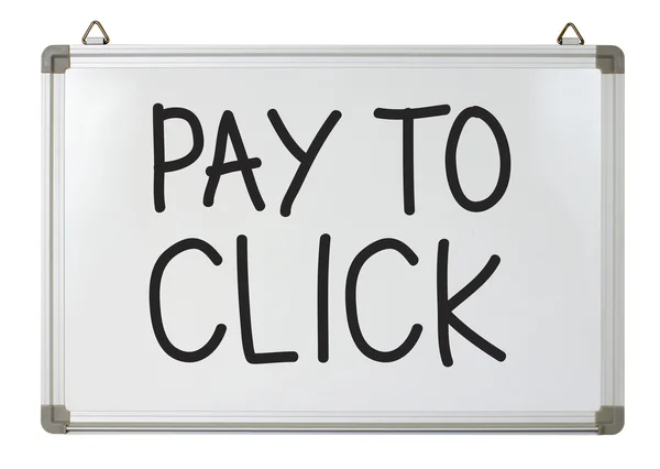 Pay to click word on whiteboard — Stock Photo, Image