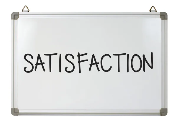 Satisfaction word on whiteboard — Stock Photo, Image