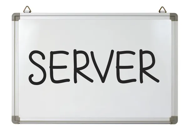 Server woord op whiteboard — Stockfoto