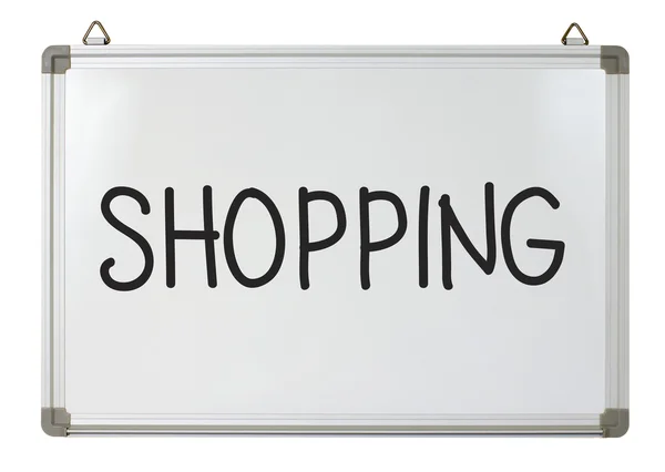 Shopping word på whiteboard — Stockfoto