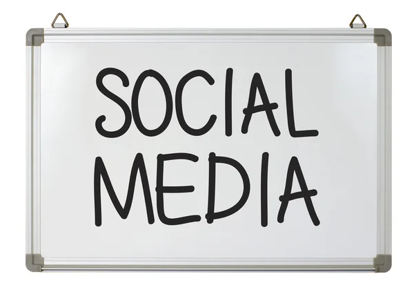 Social-Media-Wort auf Whiteboard — Stockfoto