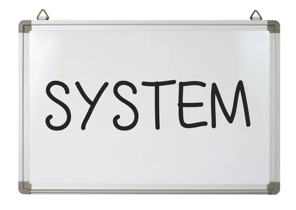 Cuvânt de sistem pe tablă albă — Fotografie, imagine de stoc
