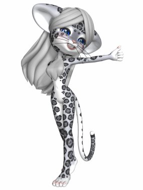 şirin snow leopard - toon şekil