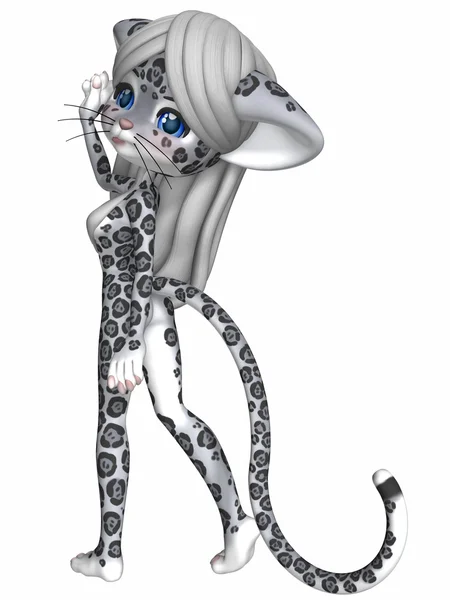 Leopardo de neve bonito - Toon Figure — Fotografia de Stock