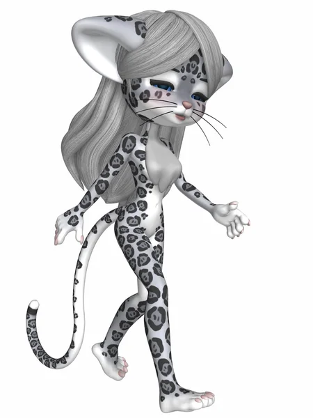 Leopardo de neve bonito - Toon Figure — Fotografia de Stock