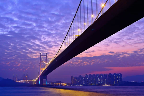 Tsing ma 橋の夜 — ストック写真