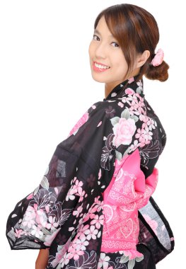 Japanese kimono woman clipart