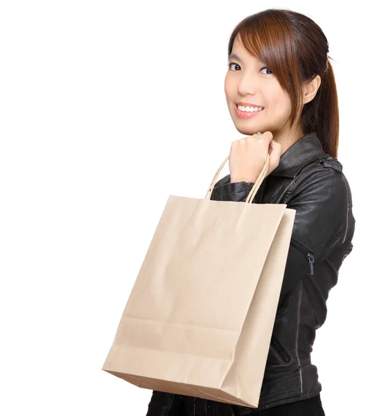 Kobieta z torbą na zakupy — Zdjęcie stockowe