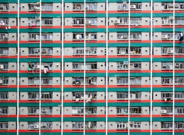 Hong Kong 'da halka açık bir apartman.