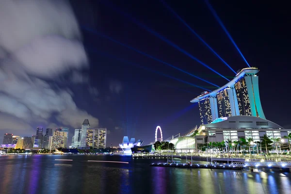 新加坡在晚上 — 图库照片