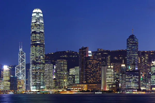 도시 풍경 홍콩에서의 야경 — 스톡 사진