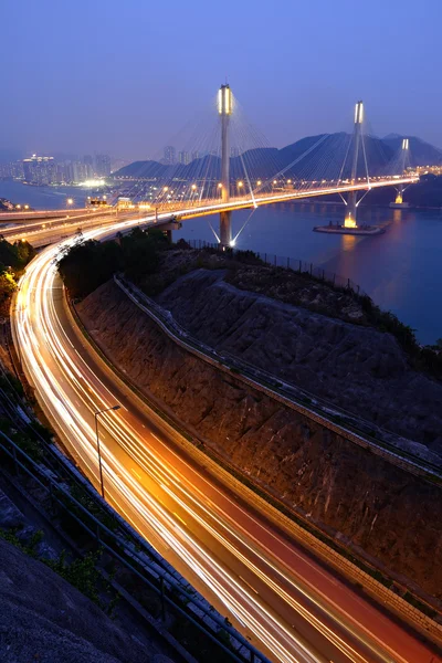Highway and Ting Kau bridge — Stock Photo, Image