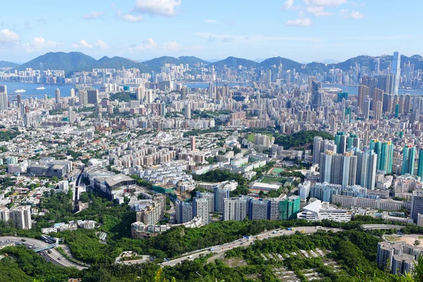 Hong Kong vista desde lo alto en el lado kowloon —  Fotos de Stock