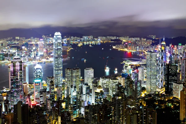 Hong kong ciudad por la noche — Foto de Stock