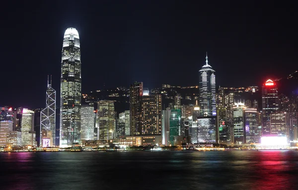 Hong Kong 'un gece manzarası — Stok fotoğraf