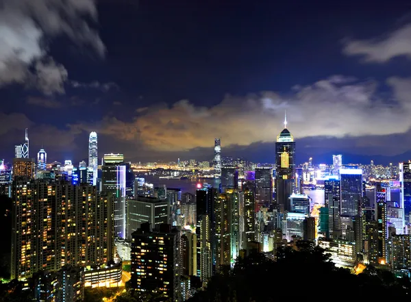 홍콩 시 밤 — 스톡 사진