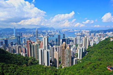 Hong Kong view from peak clipart