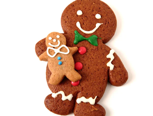 Gingerbread man cookies op witte achtergrond — Stockfoto