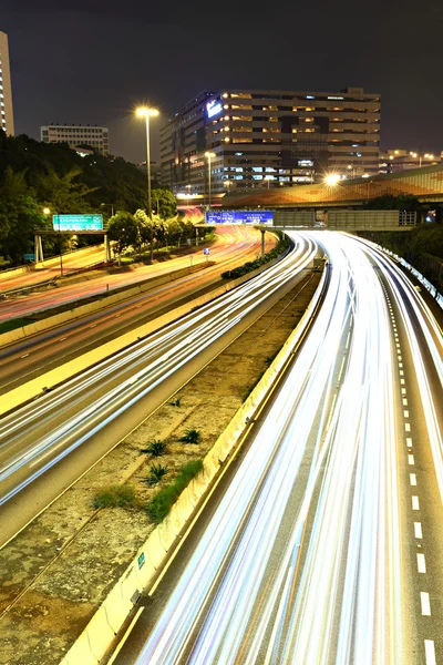 stock image Traffic in city at night