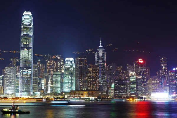 Χονγκ Κονγκ skyline νύχτα — Φωτογραφία Αρχείου