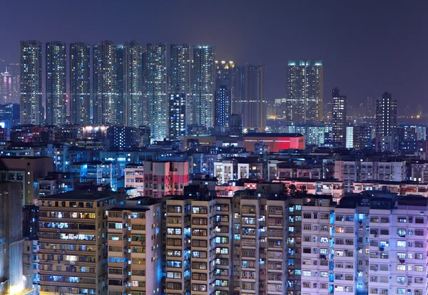 Hong Kong centrum 's nachts — Stockfoto