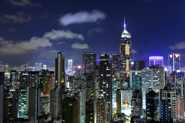 Hong kong αστικό τοπίο τη νύχτα — Φωτογραφία Αρχείου