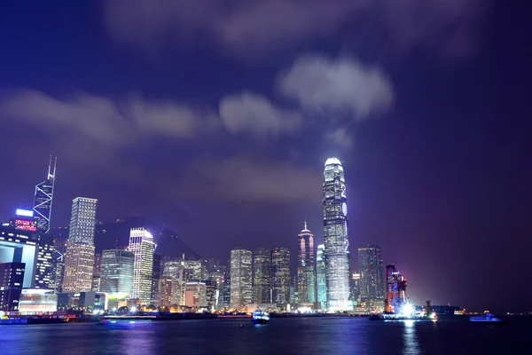 Гонконгский горизонт ночью Лицензионные Стоковые Фото
