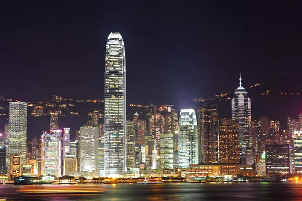 Hong Kong skyline noche — Foto de Stock