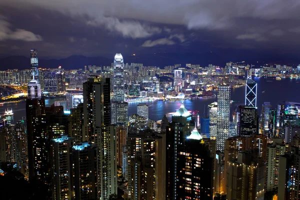Hongkong bei Nacht — Stockfoto