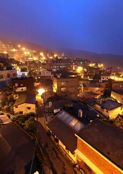Chiu fen landsby om natten, i Taiwan - Stock-foto