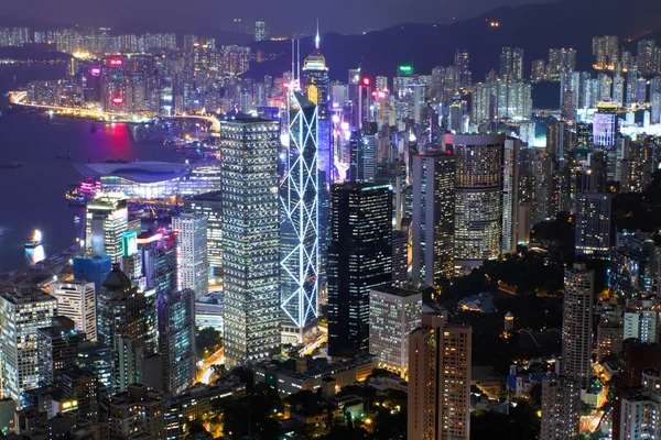 Hong Kong en la noche —  Fotos de Stock