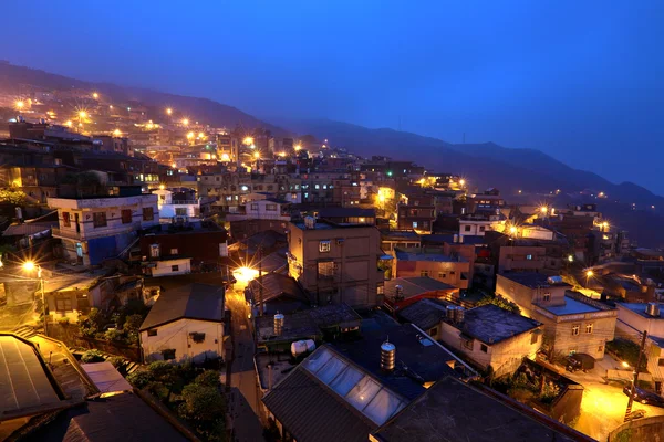 Chiu fen vesnice v noci, na Tchaj-wanu — Stock fotografie