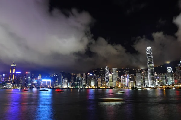 Nattsyn over Hong Kong – stockfoto