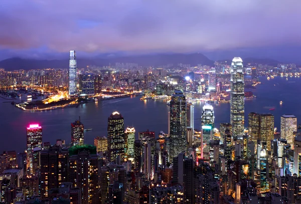 Χονγκ Κονγκ θέα στην πόλη από την κορυφή — Φωτογραφία Αρχείου