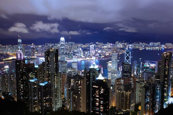 Hong Kong vista de la ciudad desde el pico — Foto de Stock
