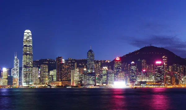 Hong kong panorama w nocy — Zdjęcie stockowe